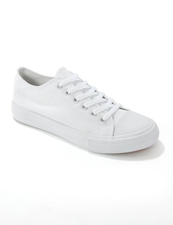 Tennis en toile à lacets (blanc)  Tennis en toile à lacets (blanc)